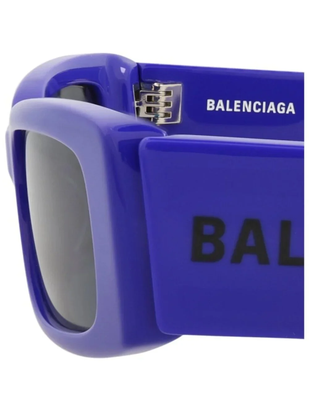 New Balenciaga Women's Sunglasses Square Rectangle Recycled Acetate Frame Blue